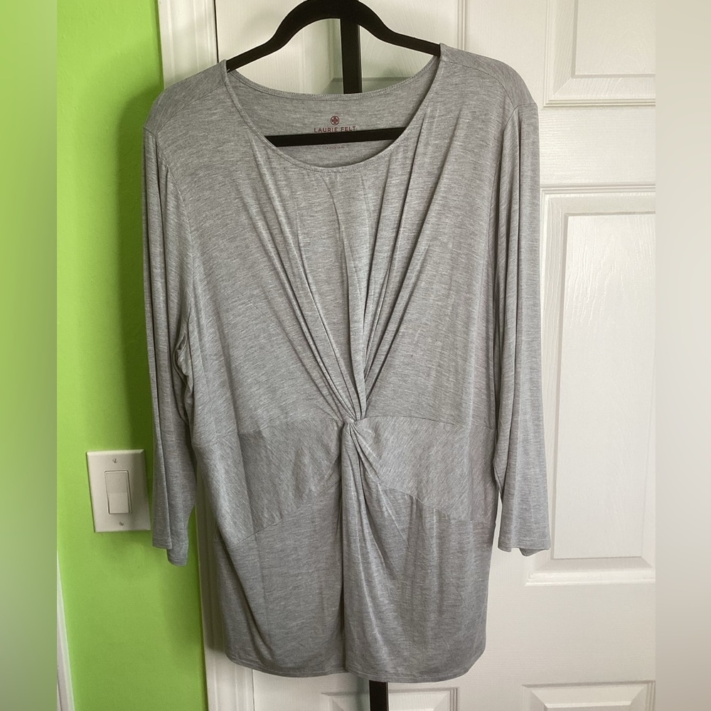 SALE Laurie Felt Light Gray Twist Blouse, size XL, NWOT-Donating End  of Month